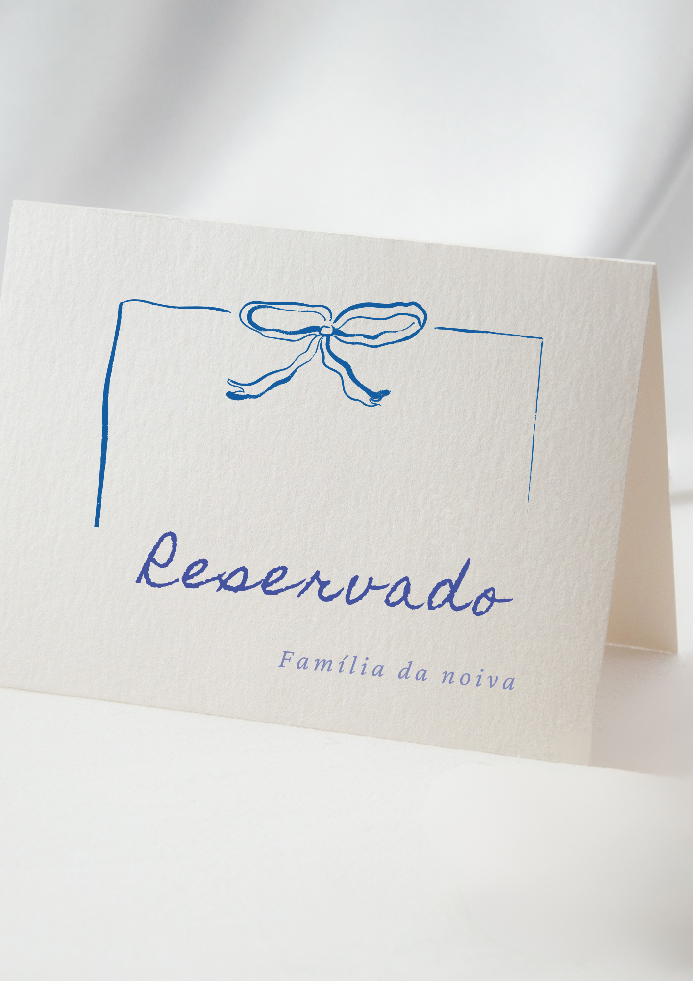 Etiqueta de Mesa - Tema Laço Azul