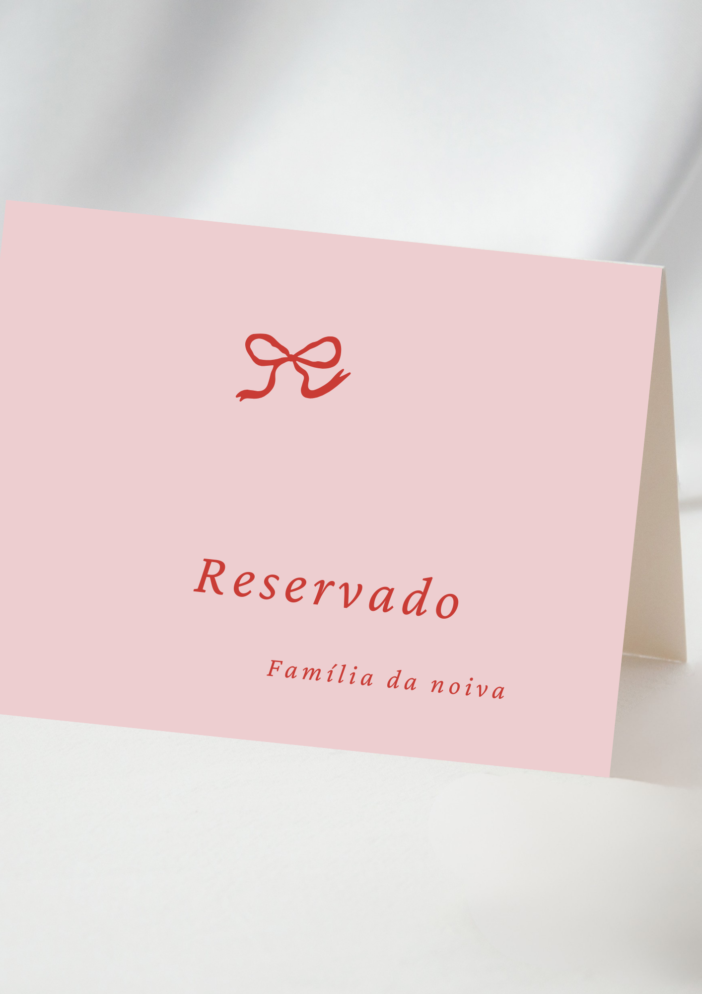 Etiqueta de Mesa - Tema Laço Vermelho
