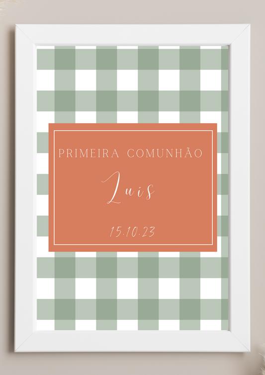 Poster de Mesa de Bolo - Tema Xadrez Verde