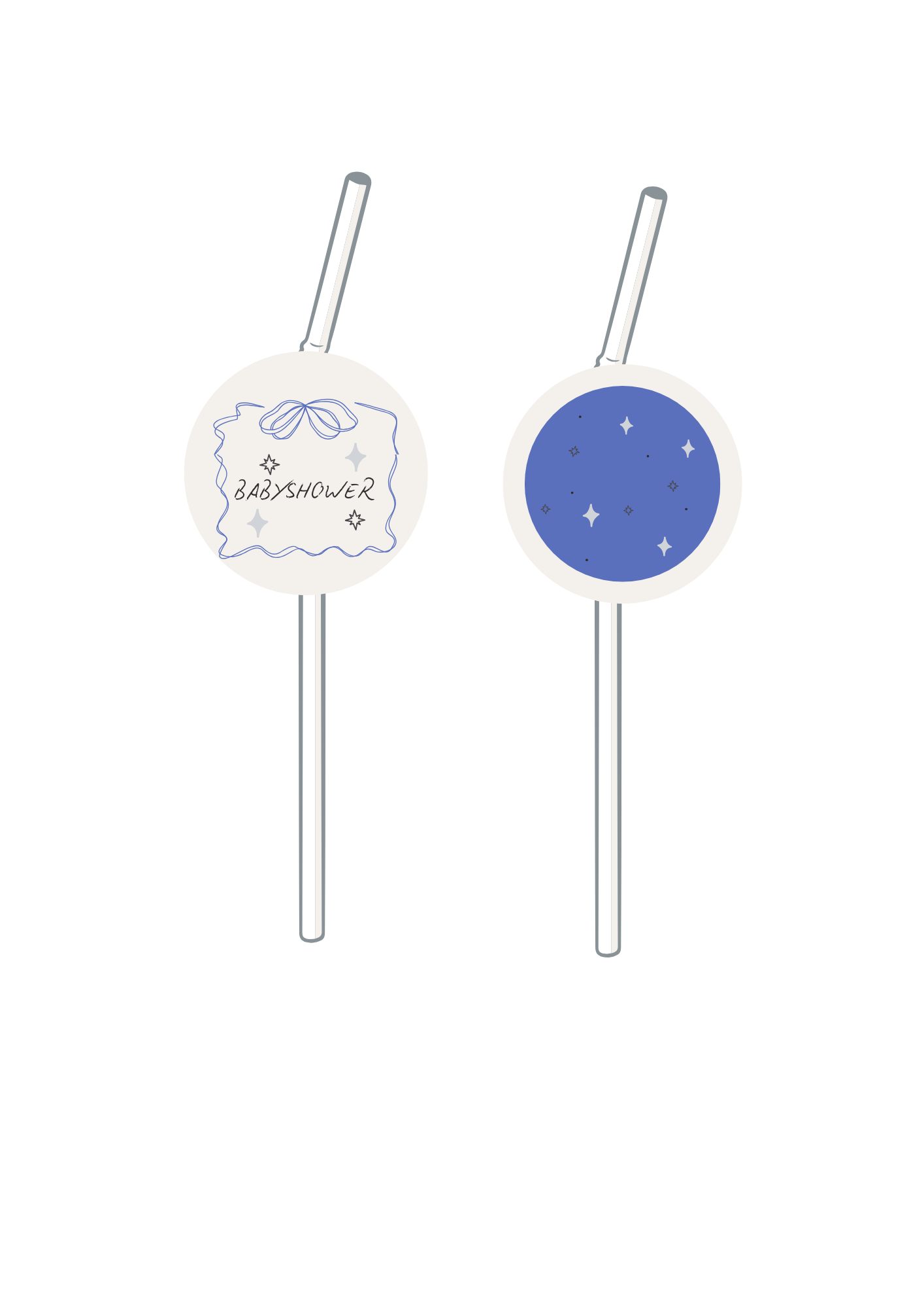 Topper de Palhinhas - Tema Lacinho Azul