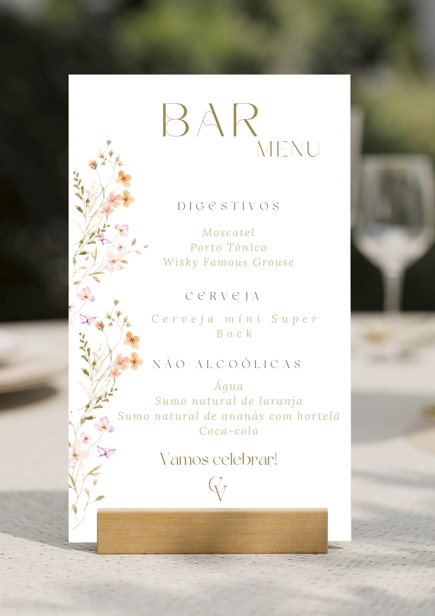 Menu de Bar - Tema Primavera