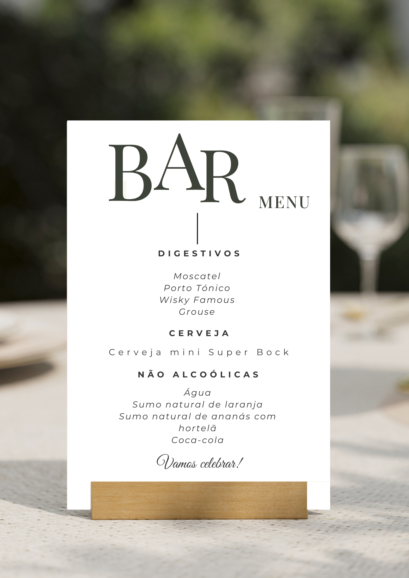 Menu de Bar - Tema Serifa