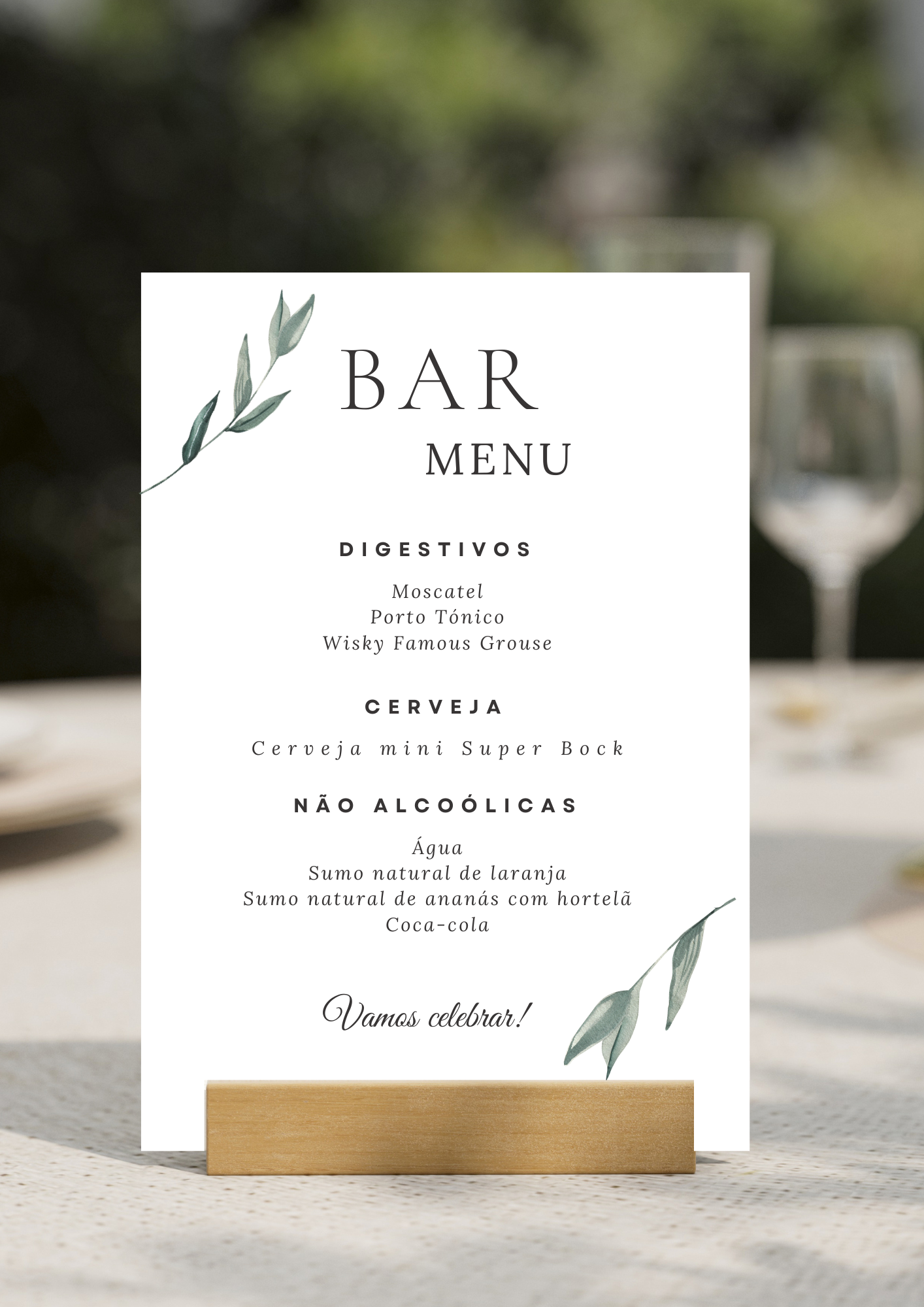 Menu de Bar - Tema Ramo