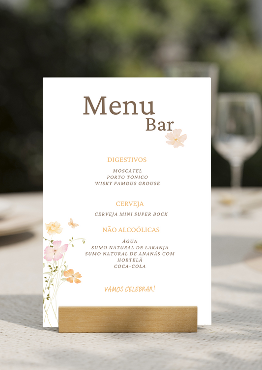Menu de Bar - Tema Ramo Amarelo