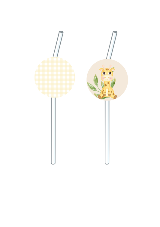 Topper de Palhinhas - Tema Girafa