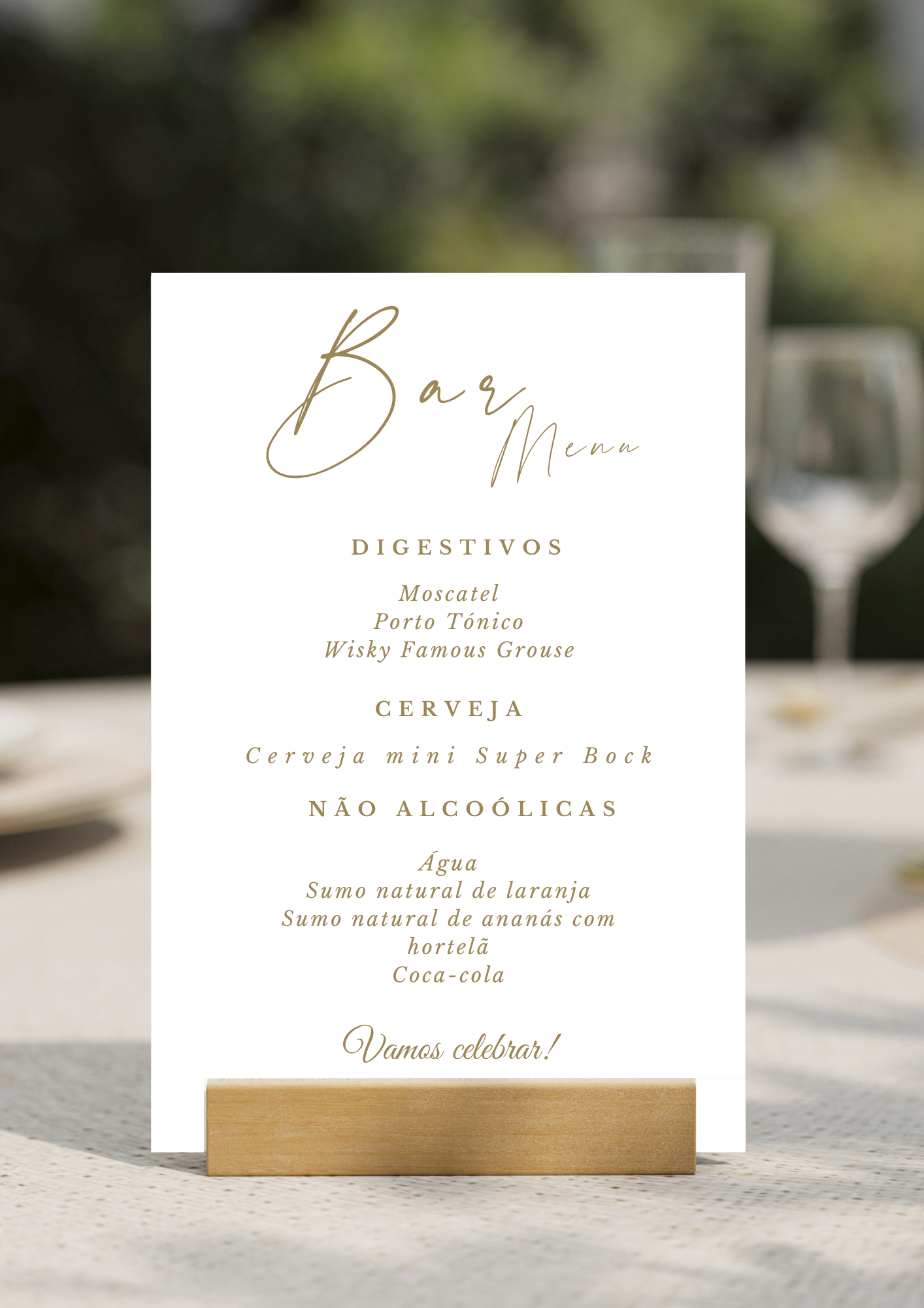 Menu de Bar - Tema Ouro