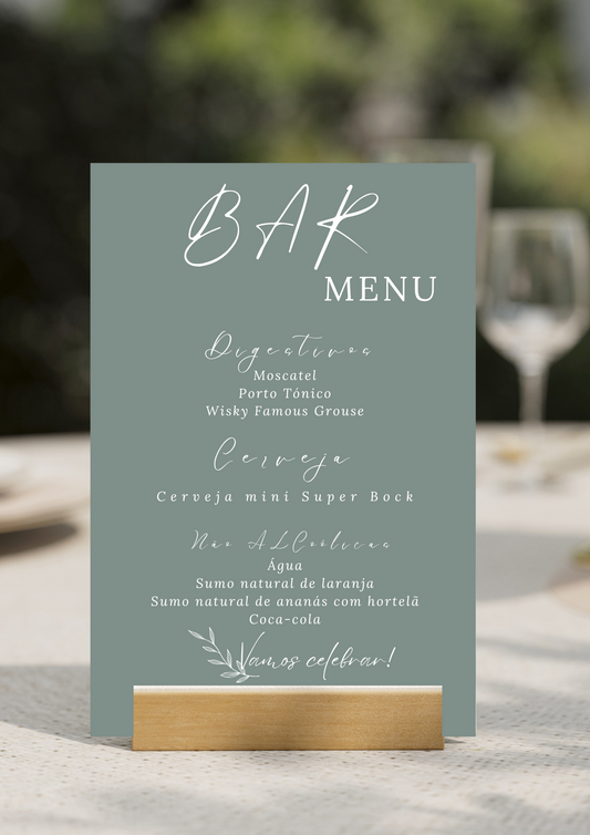 Menu de Bar - Tema Raminho