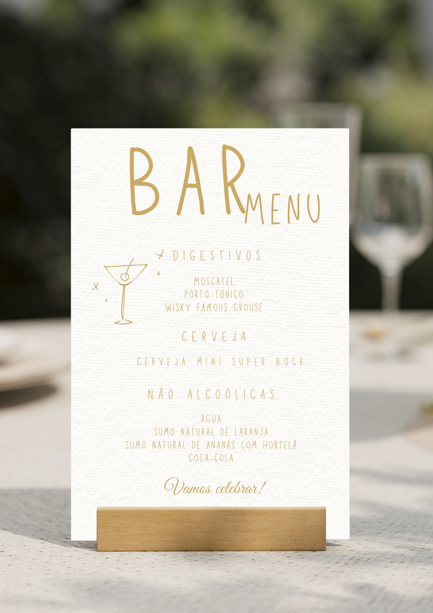 Menu de Bar - Tema Silhueta Amarela