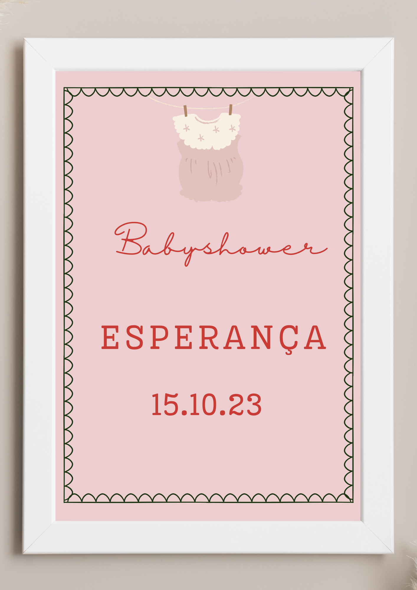 Poster de Mesa de Bolo - Tema Roupinha