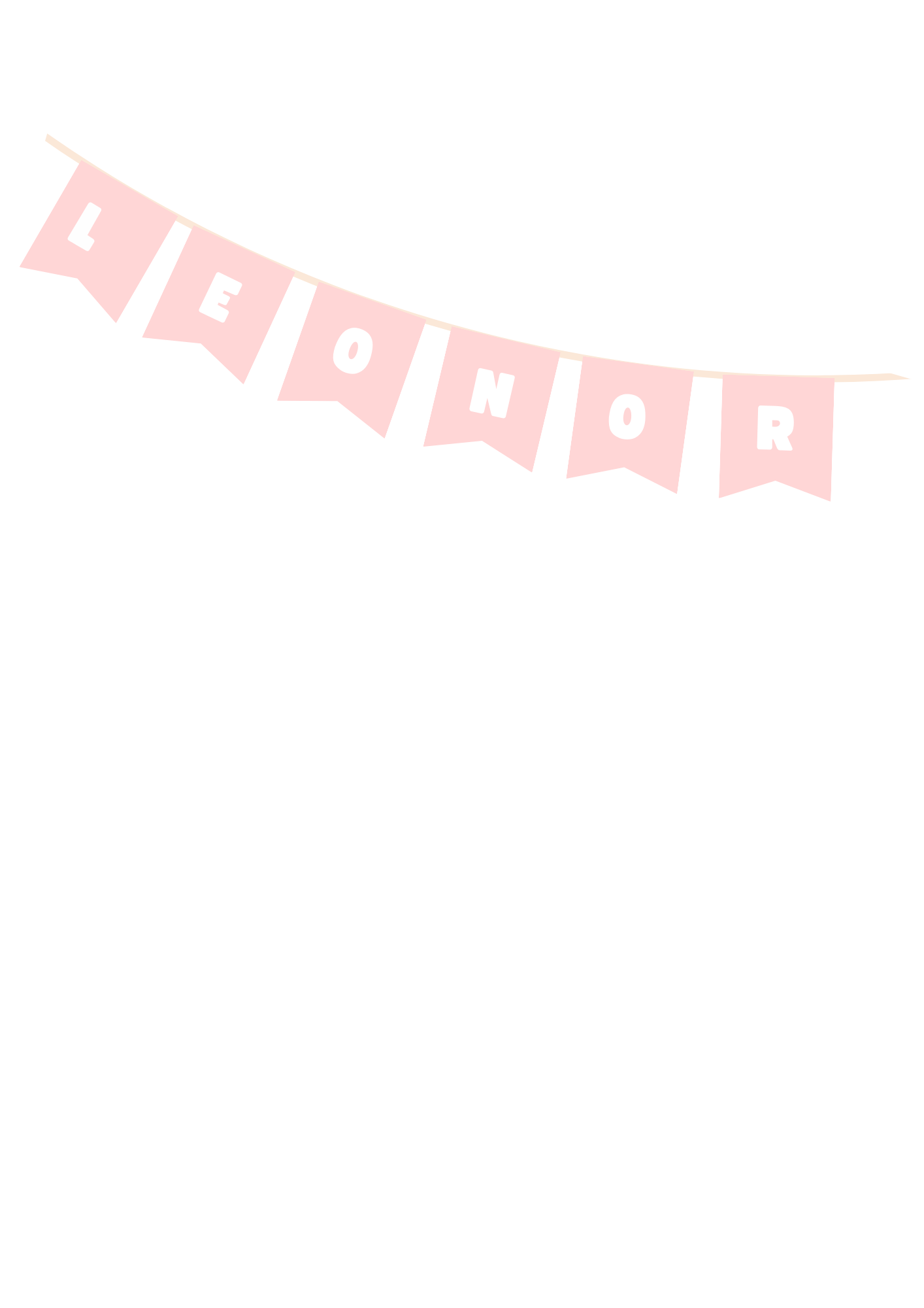 Bandeirolas - Tema Dinossauro Rosa