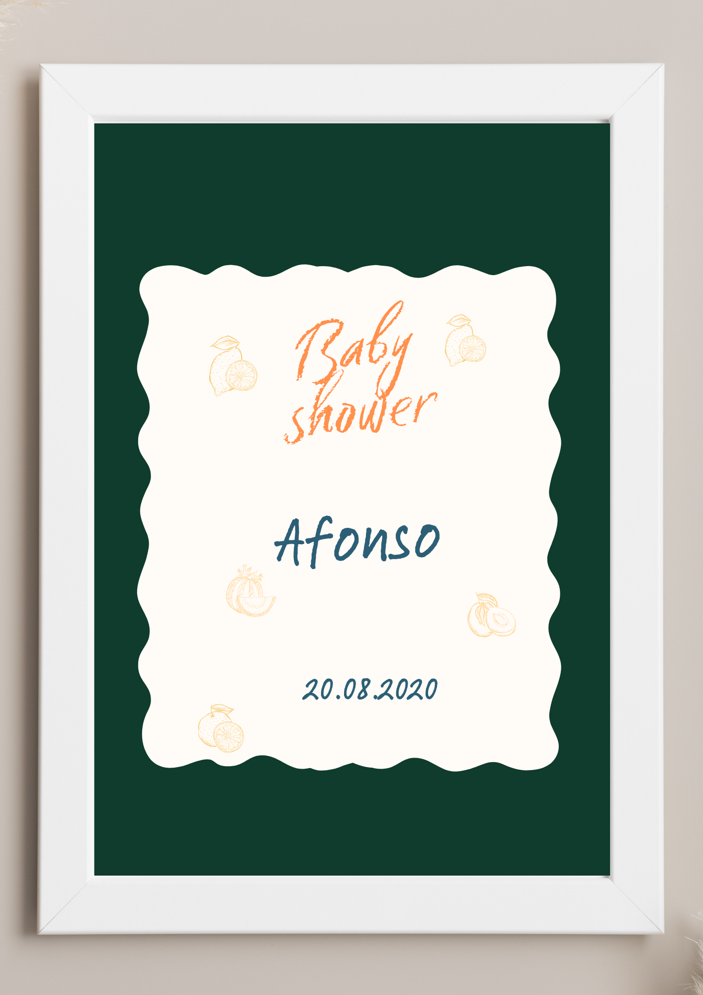 Poster de Mesa de Bolo - Tema Frutas