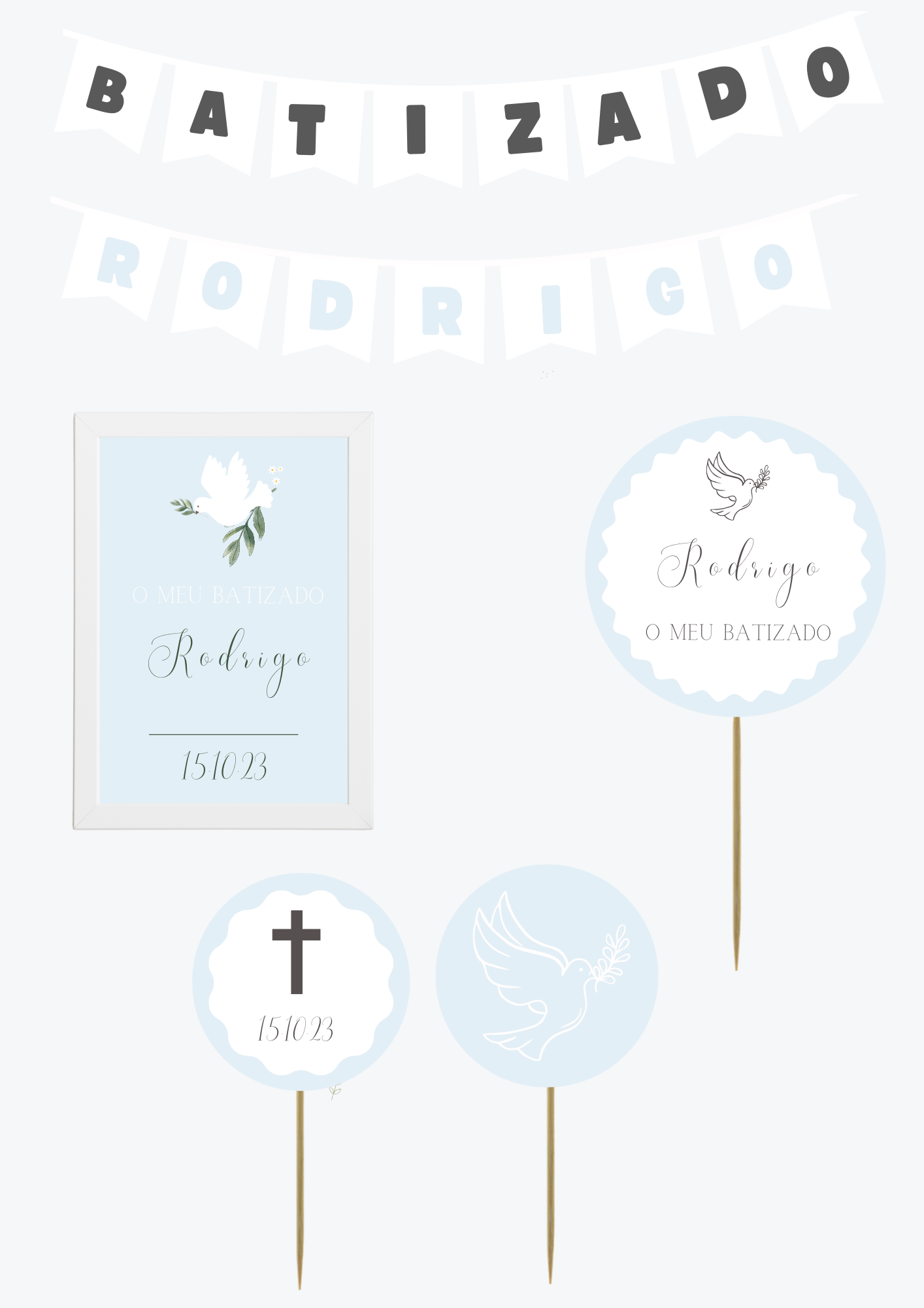 Tema Pomba Azul | Kit L