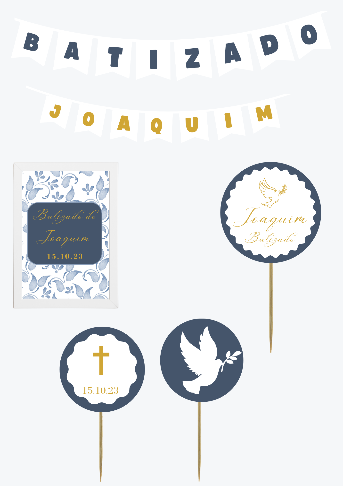 Tema Folhas Azuis | Kit L