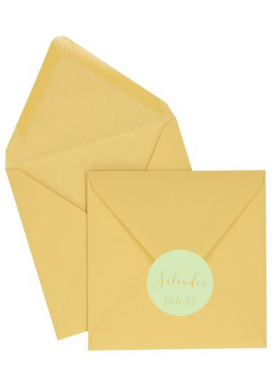 Etiqueta Redonda Pequena - Tema Jasmim Verde