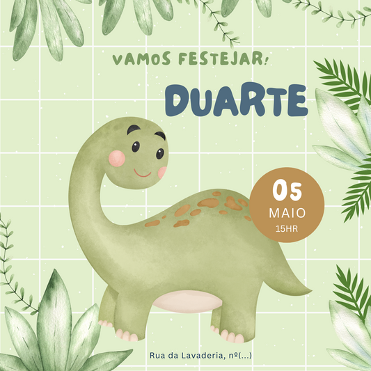 Convite - Tema Jurássico