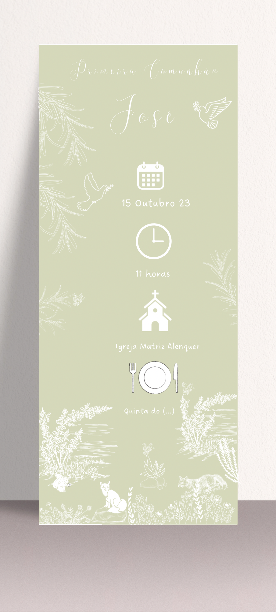Convite - Tema Floresta Verde