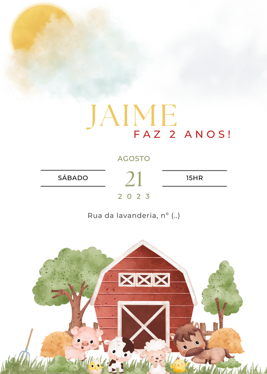 Convite - Tema Quinta