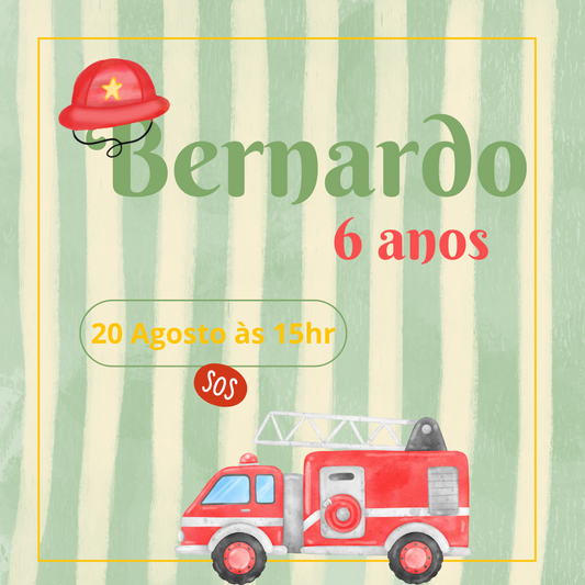 Convite - Tema Bombeiros