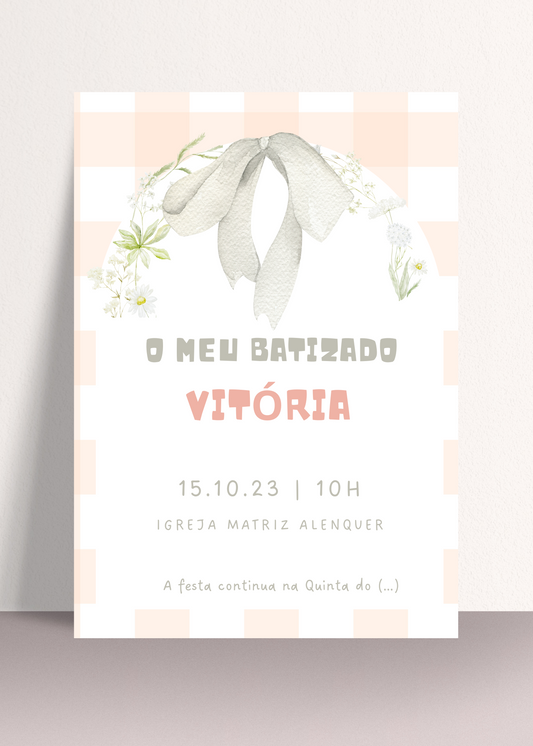 Convite - Tema Laço Branco