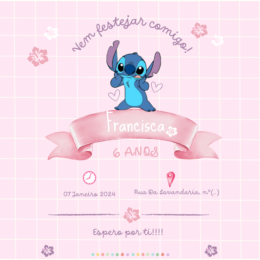Convite - Tema Stitch