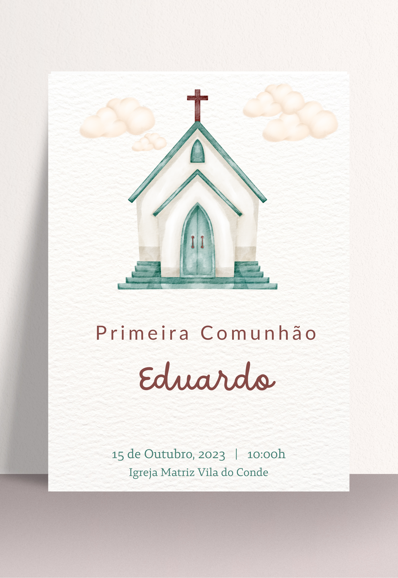 Convite - Tema Igreja Azul