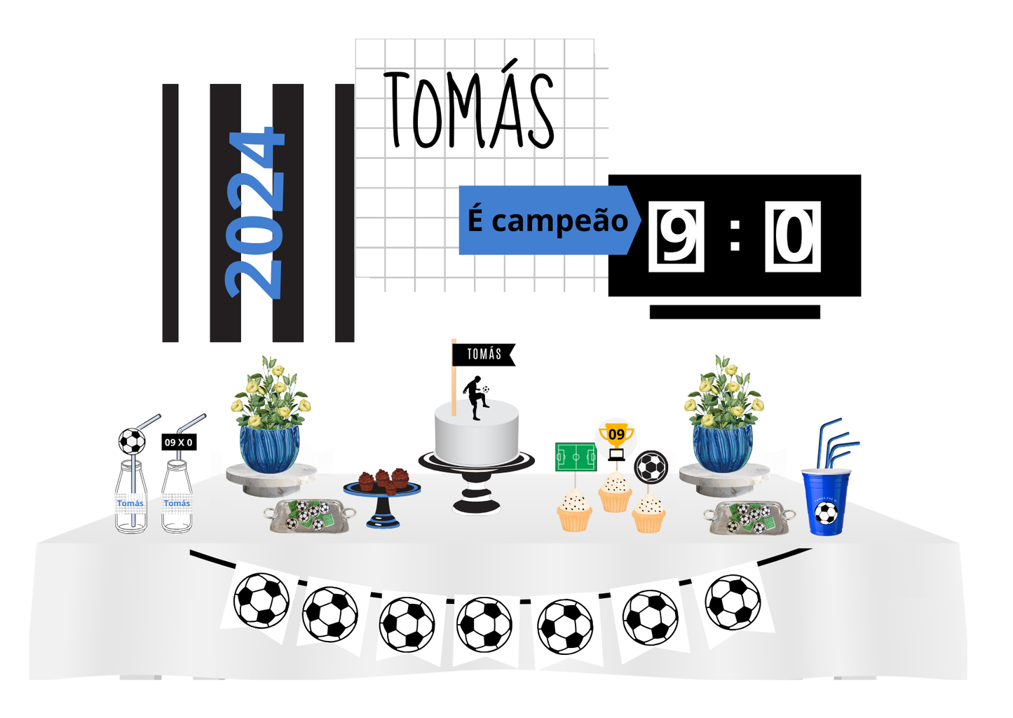 Tema Futebol Azul | Kit L