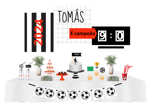 Tema Futebol Vermelho | Kit L
