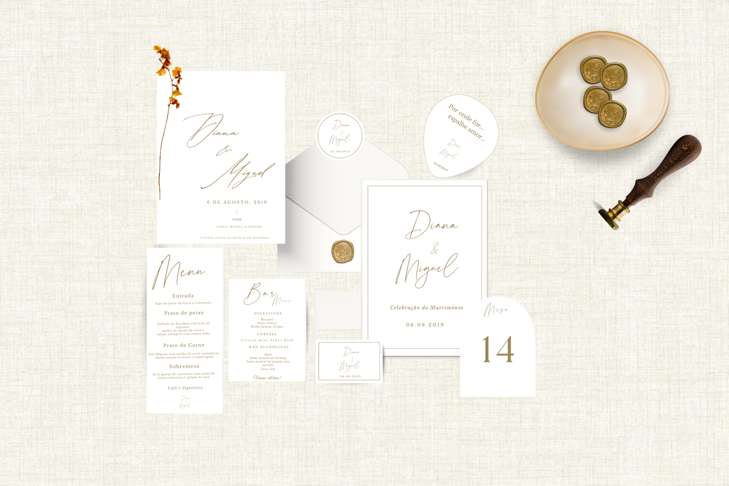 Tema Ouro | Kit Casamento