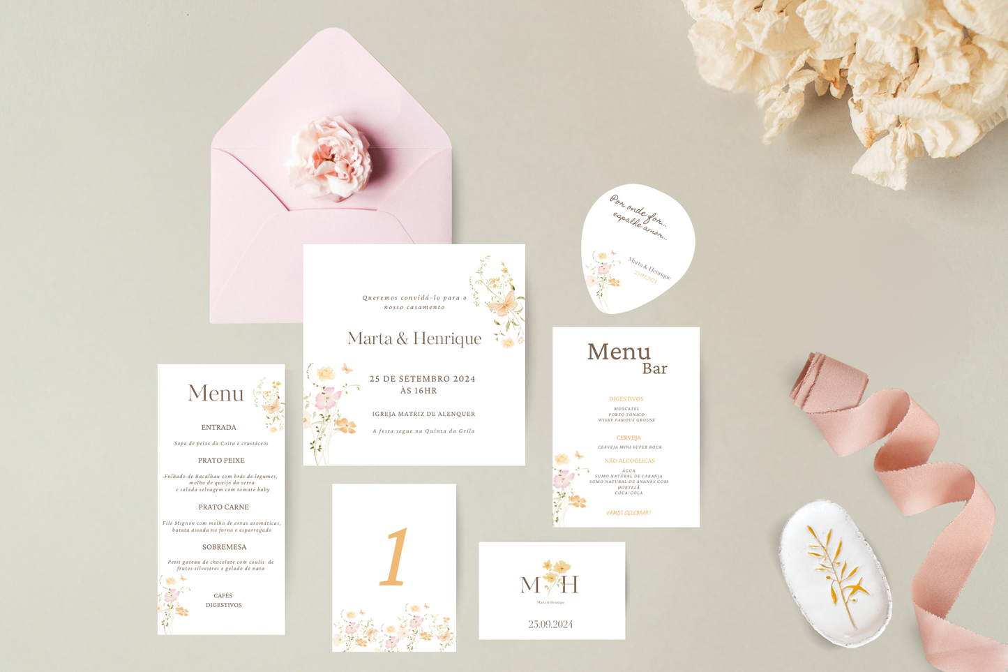 Tema Ramo Amarelo | Kit Casamento