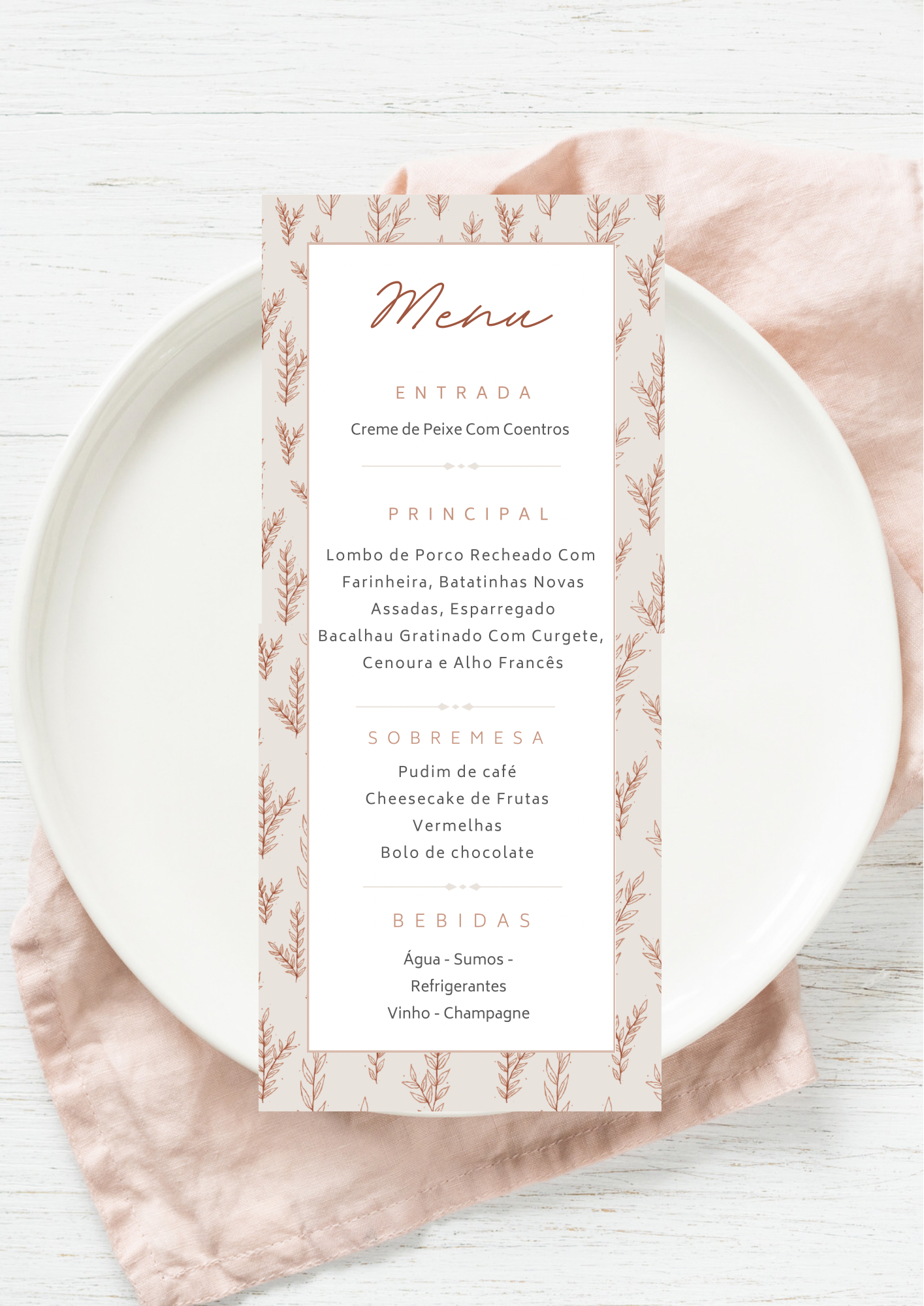 Menu - Tema Trigo
