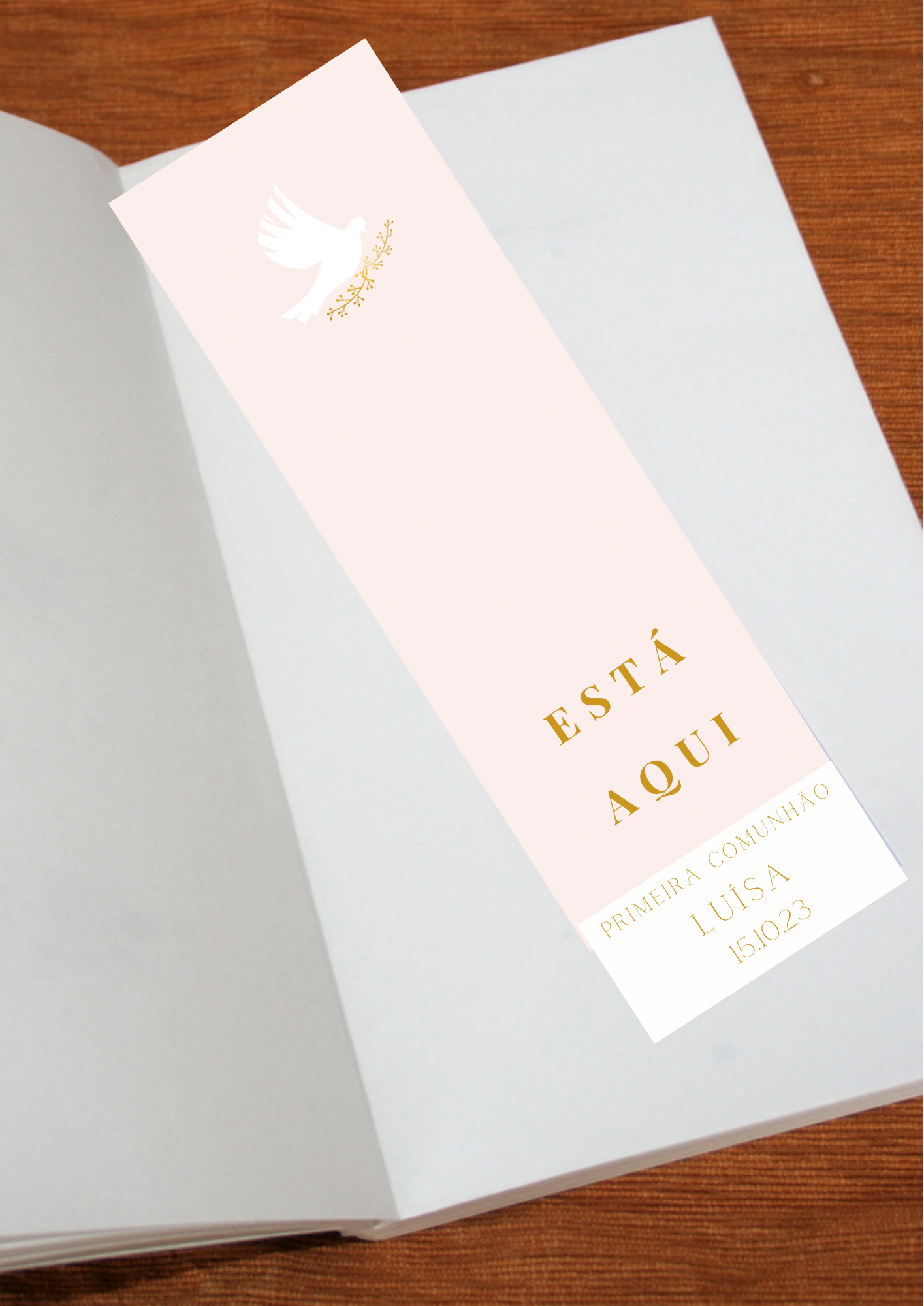 Marcador de Livro - Tema Trigo Rosa