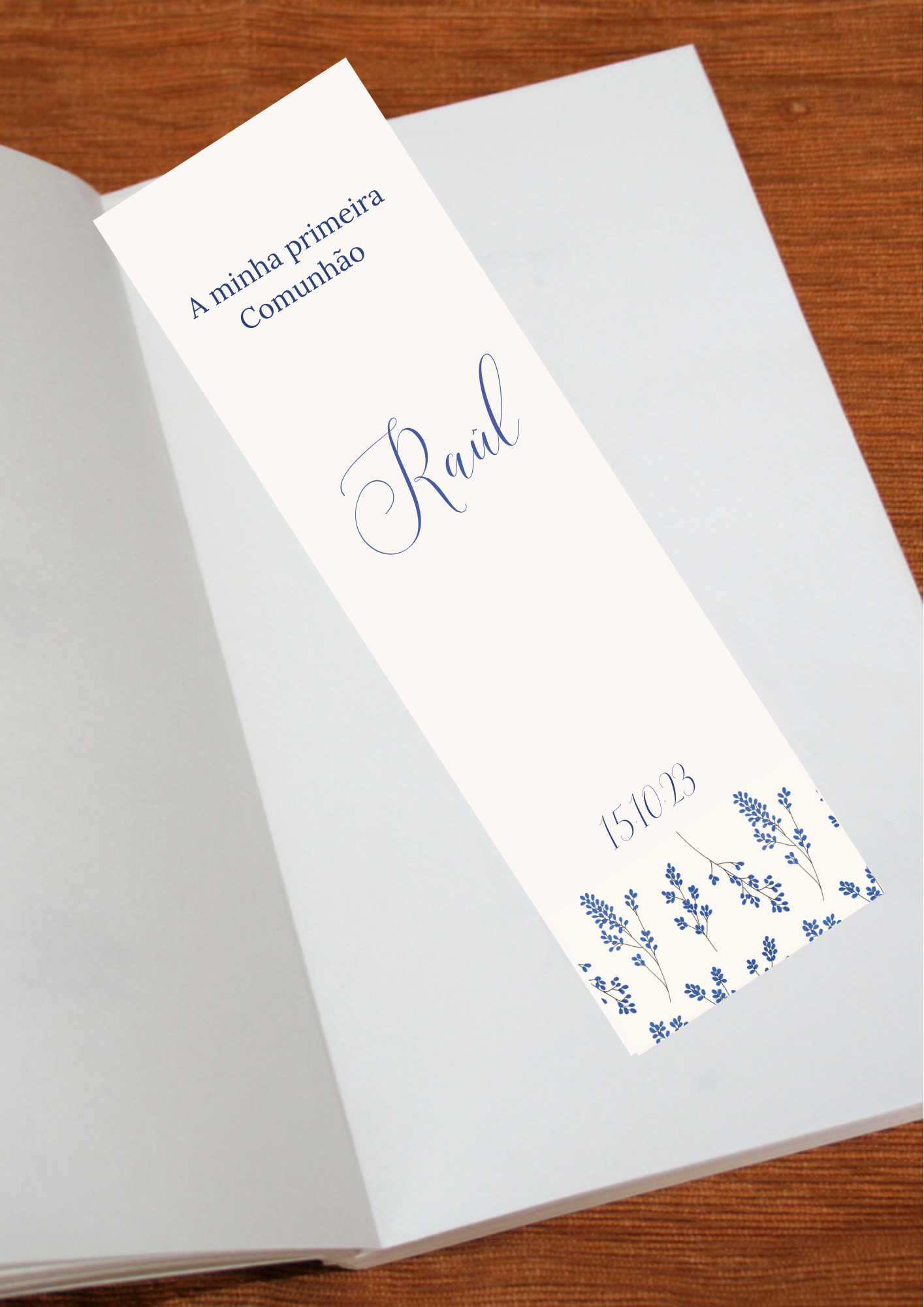 Marcador de Livro - Tema Raminho Azul