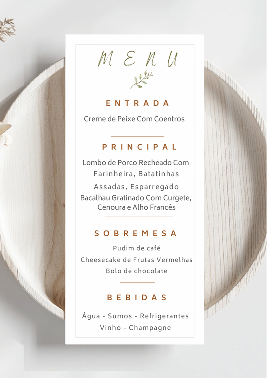 Menu - Tema Folhas