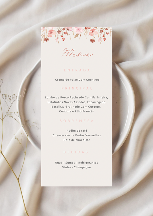 Menu - Tema Flores