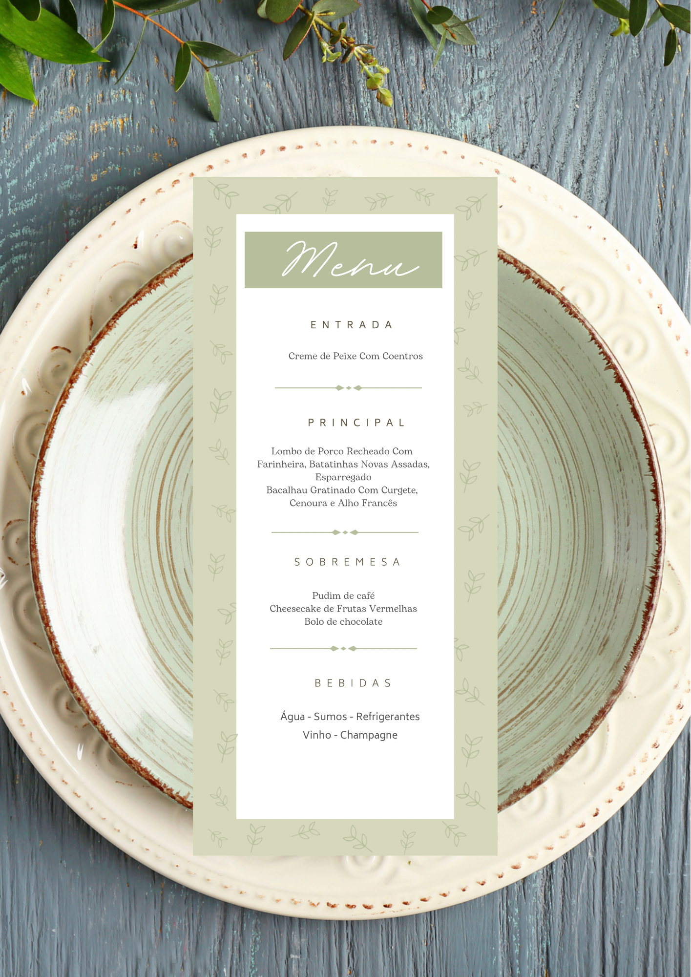 Menu - Tema Folhinhas