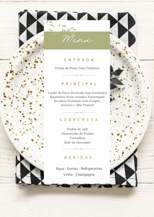 Menu - Tema Coelhinhos
