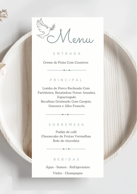 Menu - Tema Folhas Verdes