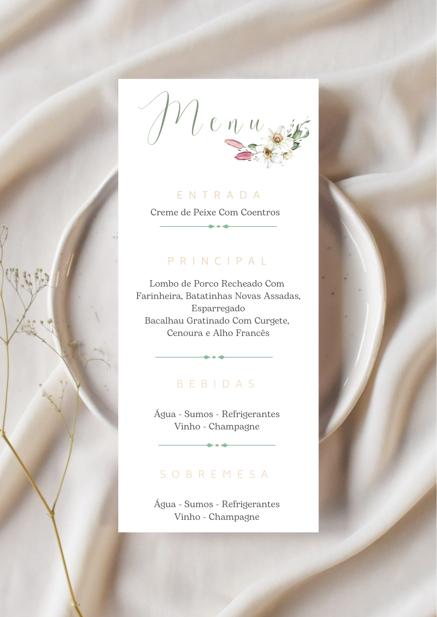 Menu - Tema Jasmim