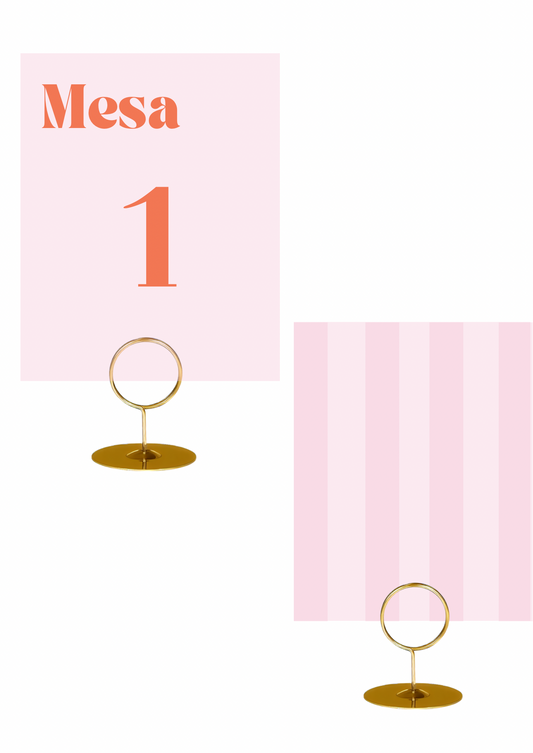 Marcador de Mesa - Tema Riscas Rosas