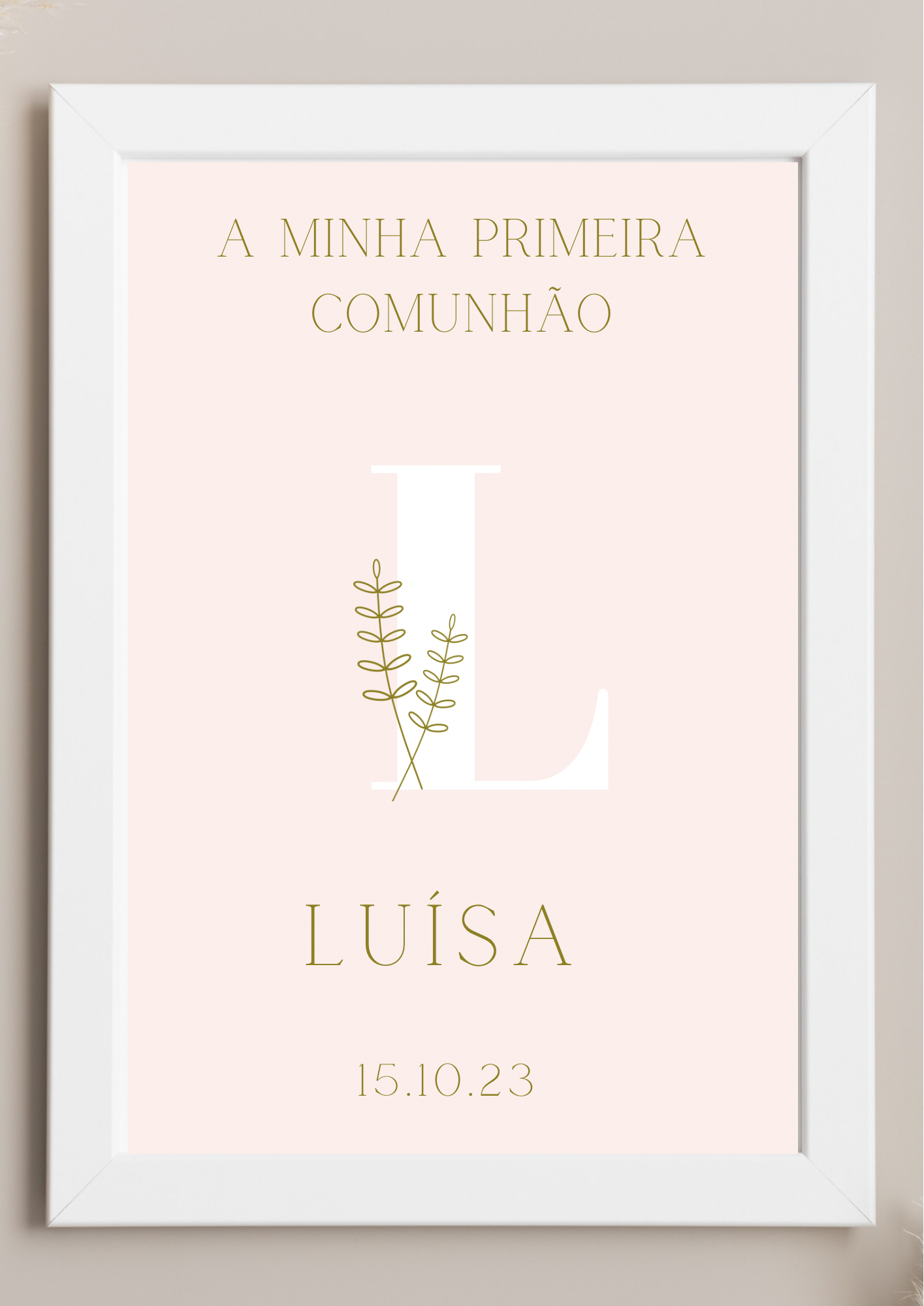 Poster de Mesa de Bolo - Tema Trigo Rosa