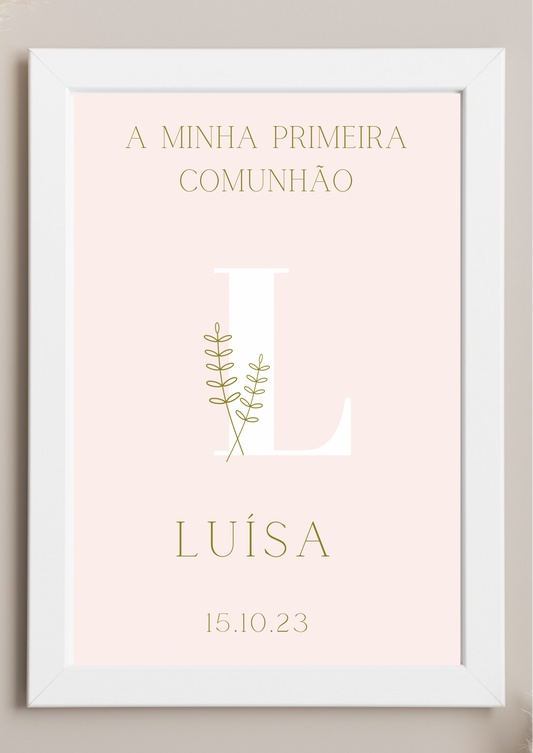 Poster de Mesa de Bolo - Tema Trigo Rosa