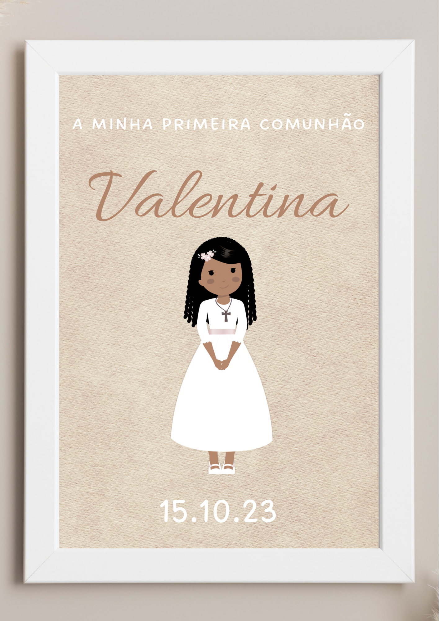 Poster de Mesa de Bolo - Tema Vestido Branco 3