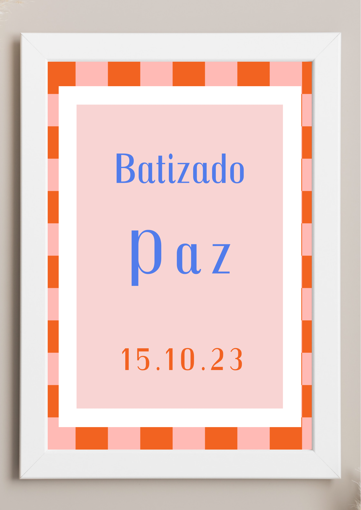 Poster de Mesa de Bolo - Tema Xadrez Laranja