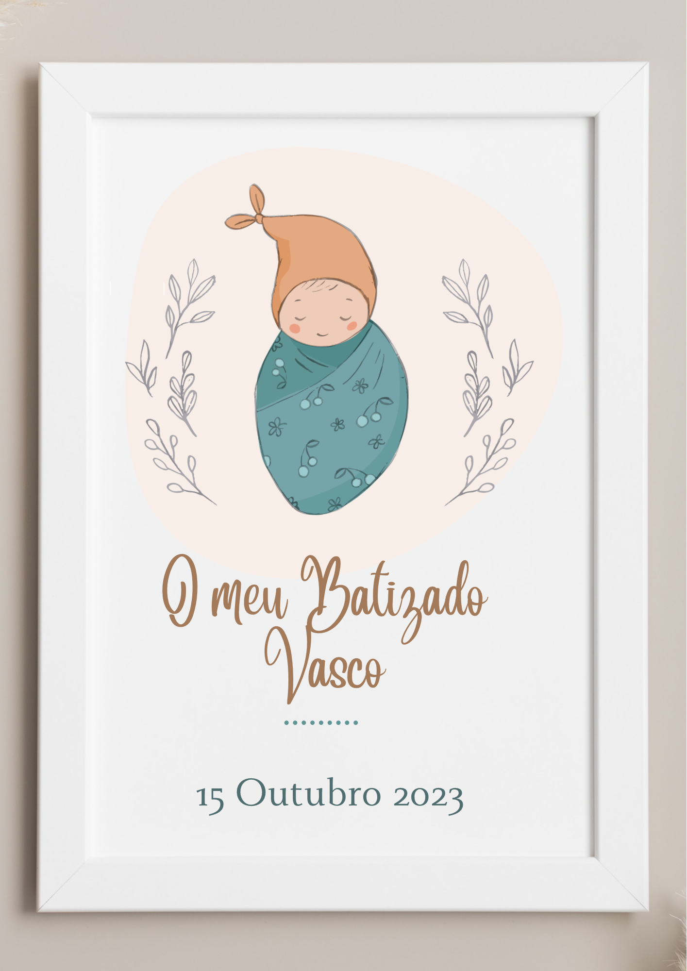 Poster de Mesa de Bolo - Tema Cerejas Azuis