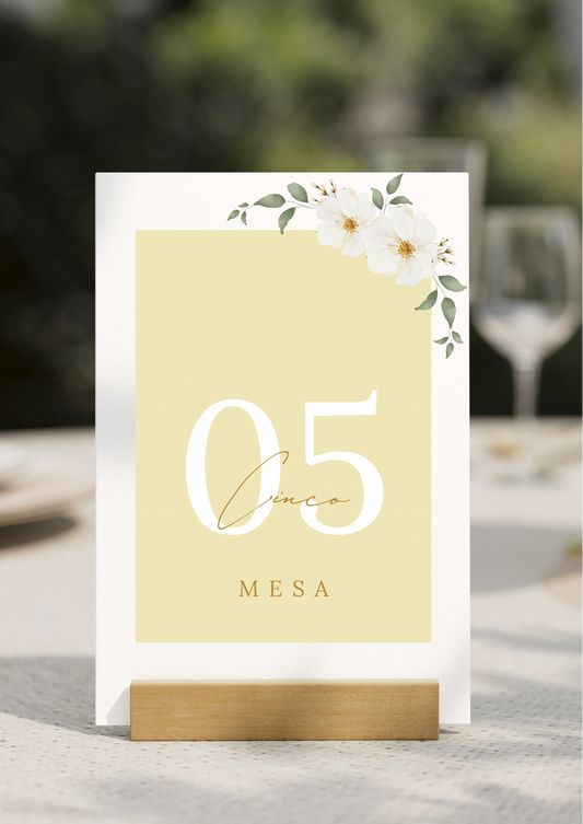 Marcador de Mesa - Tema Plumerias