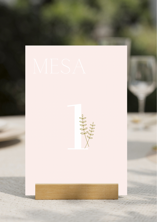 Marcador de Mesa - Tema Trigo Rosa