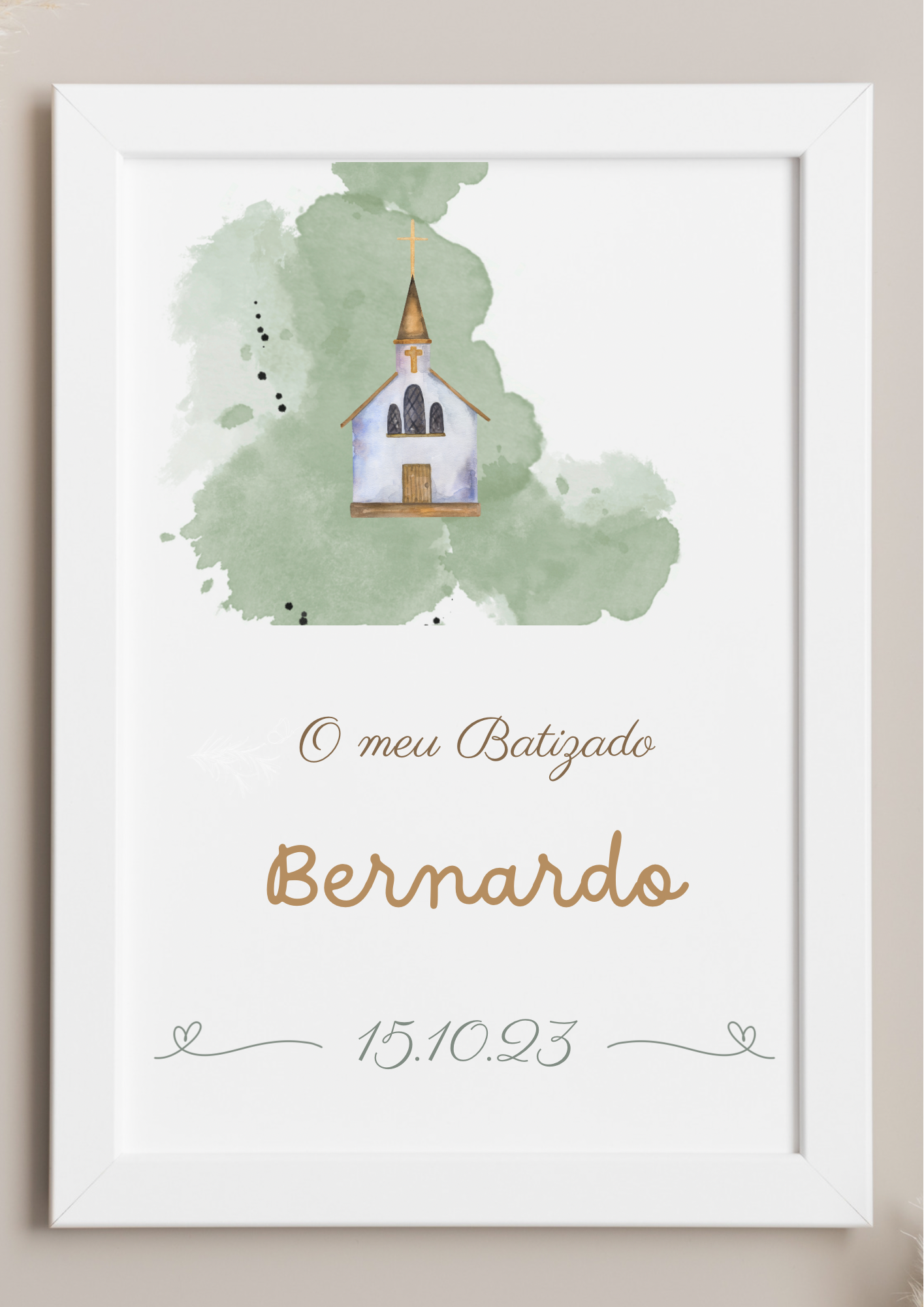 Poster de Mesa de Bolo - Tema Igreja