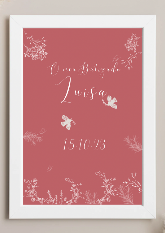 Poster de Mesa de Bolo - Tema Rosa