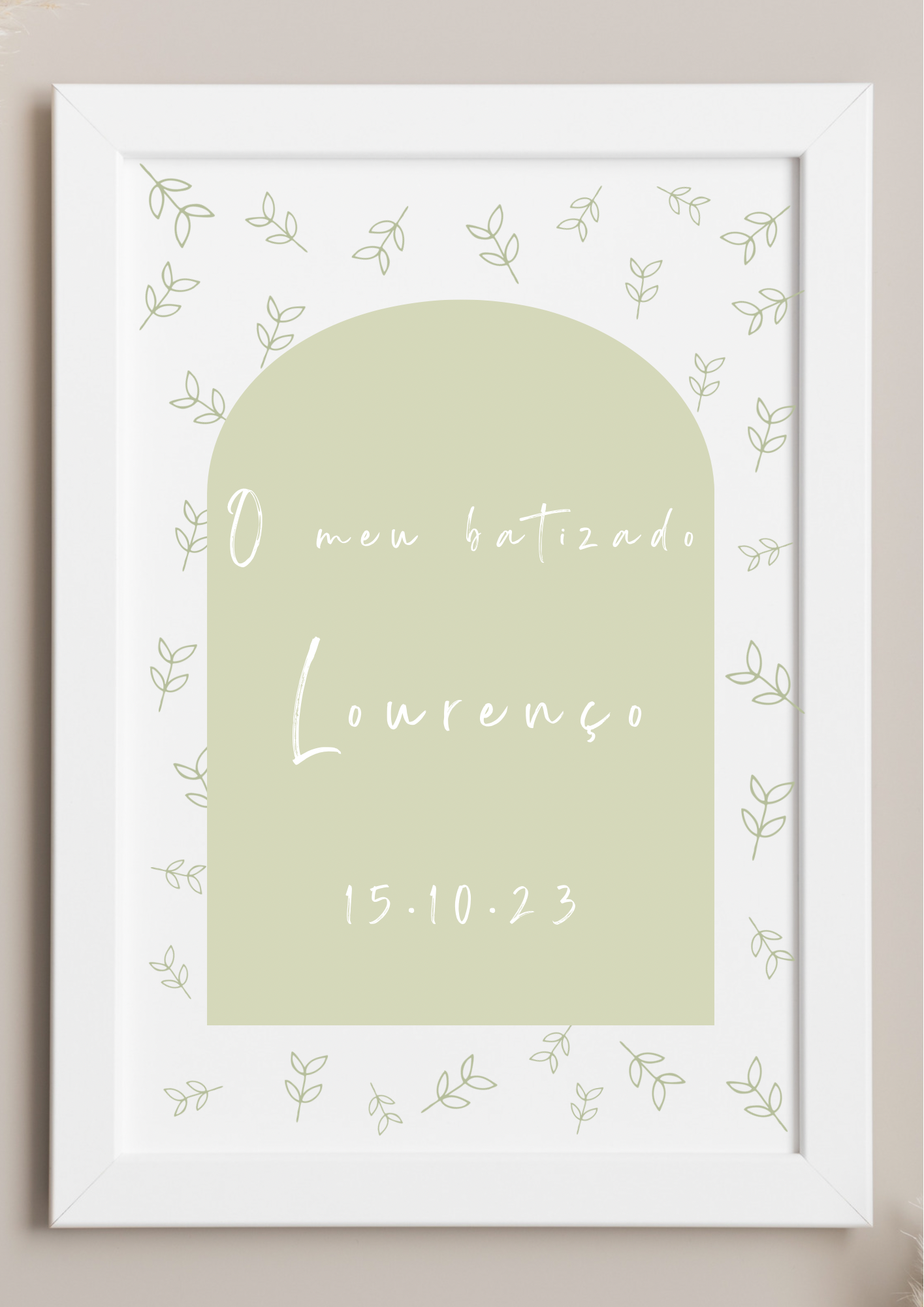 Poster de Mesa de Bolo - Tema Folhinhas