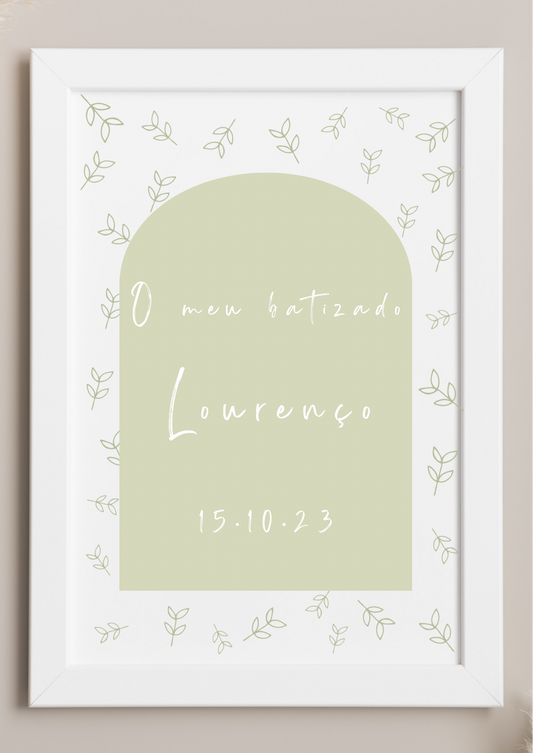 Poster de Mesa de Bolo - Tema Folhinhas